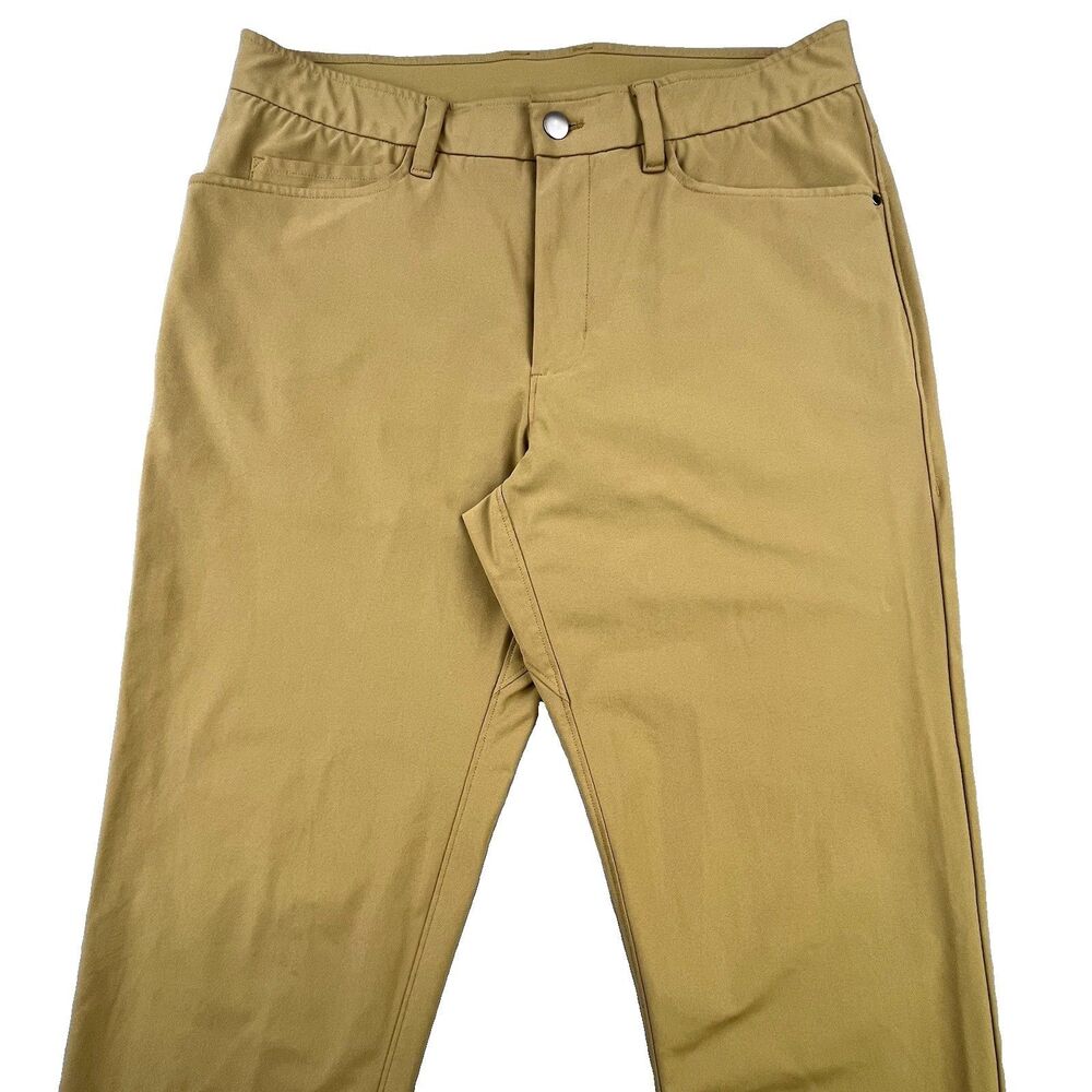 CRZ Yoga Golf Pants Mens 34x32 Tan Khaki Performance Stretch Lightweight
